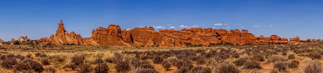 Fototapeta premium Uninhabited desert landscape Moab, Utah, USA. Arches National Park