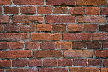 Background of red brick wall pattern texture