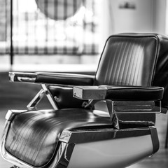 Barbers chair black and white