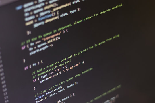 JavaScript source code on a computer display
