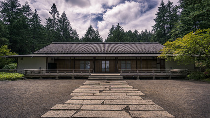 Japanese building temple tea garden