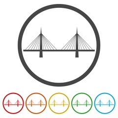 Bridge icons set - vector Illustration 