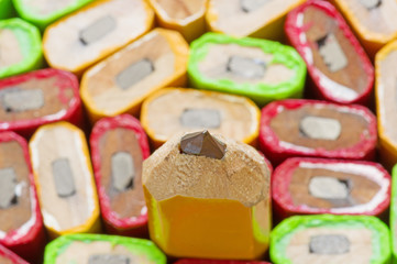 One Sharpened Carpenter Pencil Among Many