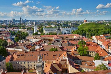 Fototapeta na wymiar Beautiful panorama of Vilnius Old Town, Lithuania
