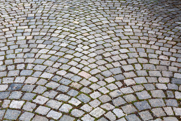 Granite paving stones in Prague