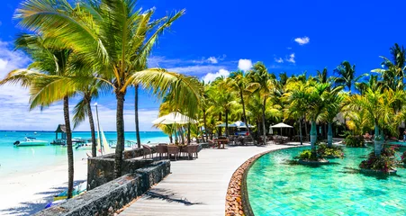 Stoff pro Meter Le Morne, Mauritius Luxury tropical vacation in Mauritius island