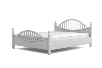 3d illustration of a modern wooden bed