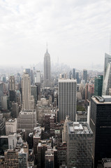 Naklejka premium Manhattan skyline and Empire State building seen from above, New York