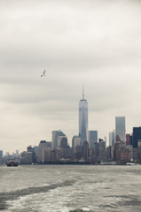 Fototapeta premium Manhattan and World Trade Center seen, New York