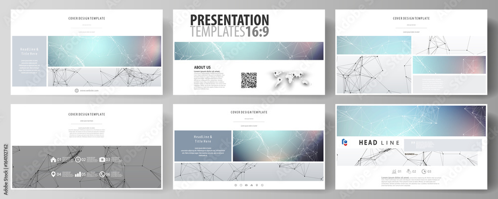 Poster business templates in hd format for presentation slides. abstract vector layouts in flat design. com
