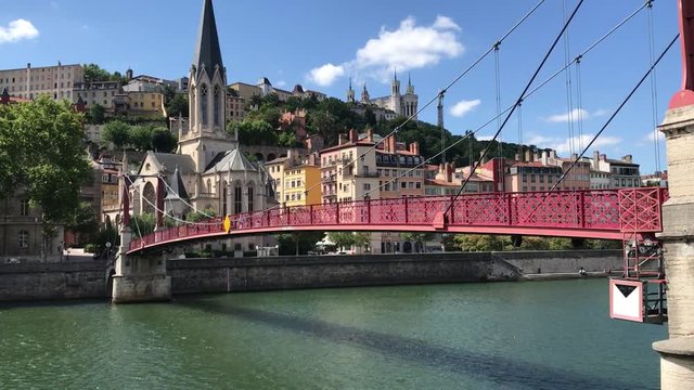 Passerelle Paul Couturier sur la Sa&ocirc;ne &agrave; Lyon
