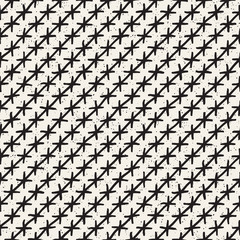 Hand drawn black and white ink abstract seamless pattern. Vector stylish texture. Monochrome geometric shappes paint brush lines