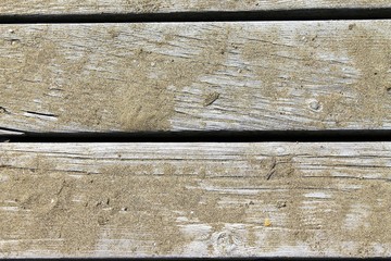 Close up of wooden jetty with sand