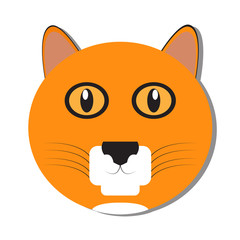 Isolated cute cat face on a white background, Vector illustration
