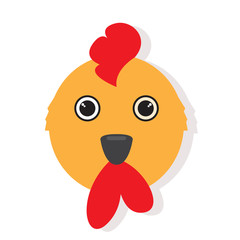 Isolated cute chicken face on a white background, Vector illustration