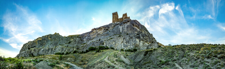 Fototapeta na wymiar Genoese fortress on castle hill, the city of Sudak