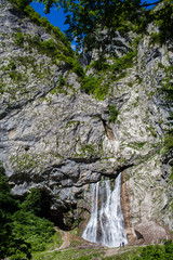 high and beautiful waterfall of Abkhazia in the area of lake Ritsa called Gega