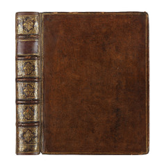 old book with vintage cover and beautiful leather binding