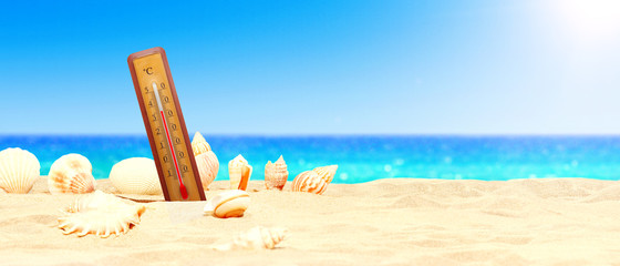 Sommerhitze 35 Grad auf dem Thermometer