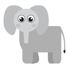 Isolated cute elephant on a white background, Vector illustration