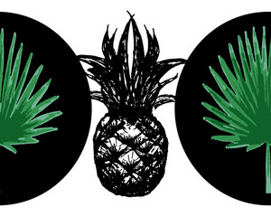 Pineapple seamless pattern. Vector illustration. - 164107739