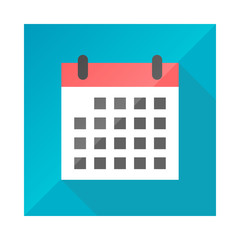 カレンダーのアイコンイラスト青赤