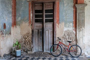 Fototapeta na wymiar Courtyard bicycle