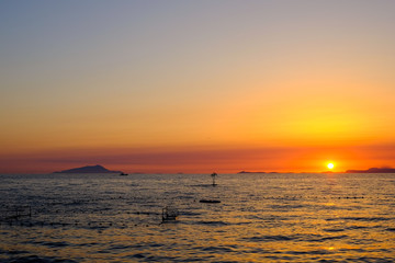 Sunset ending in Vico Equense on Capri, Sorrento ITALY