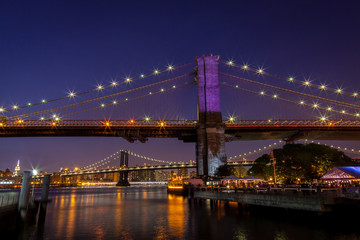 Fototapeta na wymiar Brooklyn and Manhattan Bridges