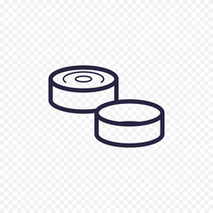 Game of checkers line icon. Checkers figure thin linear signs for websites, infographic, mobile app.