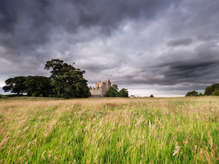 Edinburgh's another landmark castle, Craigmillar before a summer storm. Scotland. UK