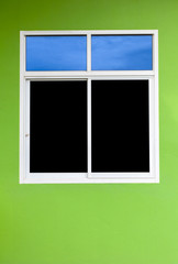 Aluminum windows with colorful walls