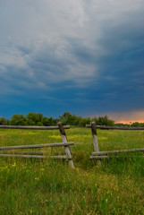 Open fence in field