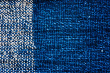Fototapeta premium Close-up blue canvas background and textured