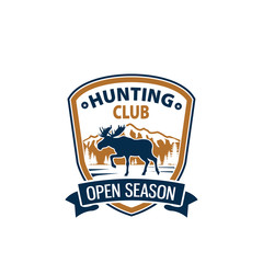 Open season animal vector icon for hunting club