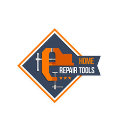 Work tools of home repair construction vector icon