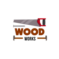 Home repair carpentry woodwork tool vector icon
