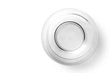 Empty fish bowl isolated on a white background. Top view.