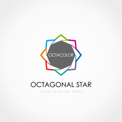 Octagonal Star Logo, Flower colorful logo