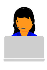 Woman - Call Center using Notebook