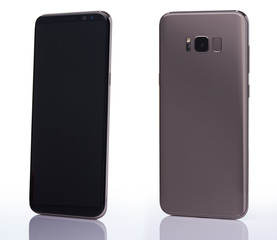 Back and front sides of modern smartphone