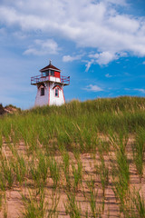 Fototapeta na wymiar Canadian Lighthouse in Portrait Mode