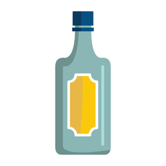 Bottle with alcoholic drinks isolated on white background