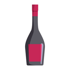 Bottle with alcoholic drinks isolated on white background
