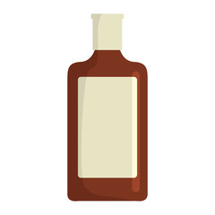 Bottle with alcoholic drinks isolated on white background