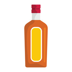 Bottle with alcoholic drinks isolated on white background
