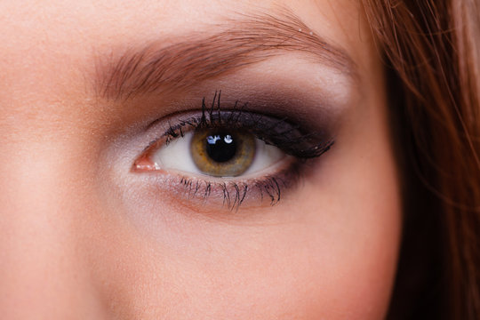 Close up of woman eyes make up.