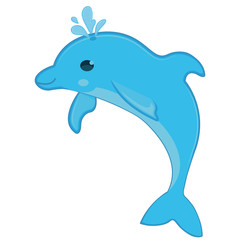 Happy Dolphin vector, EPS 