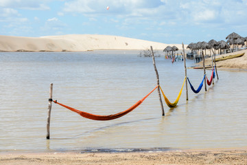 Resting nets by the sea
