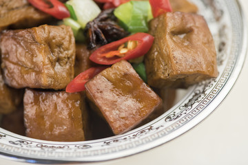 Traditional Asian cuisine-dried tofu(simmered bean curd)
